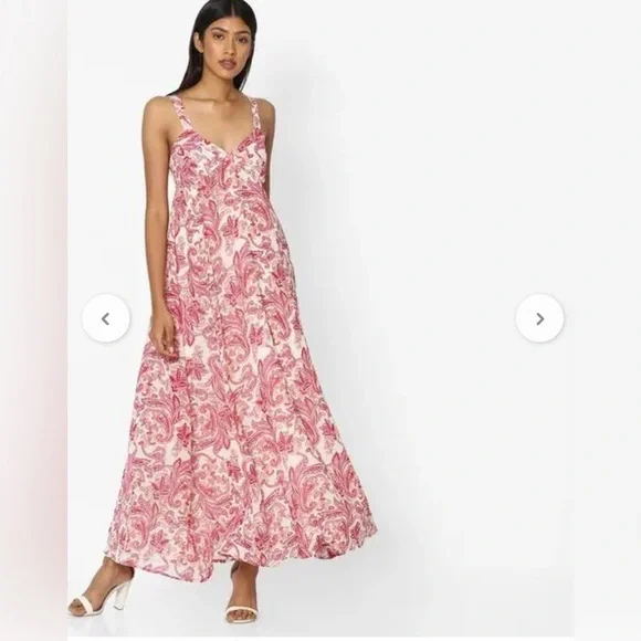 Sassfras Pink and White Paisley Dress - Picture 3 of 10